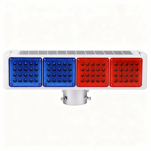 Aluminum Housing Solar Flashing Light Red and Blue Dual Sided