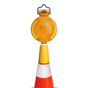 LED Solar Roadside Emergency Caution PC Barricade Beacon Traffic Warning Cone Security Lamp Flashing Blinker Strobe Light Signal