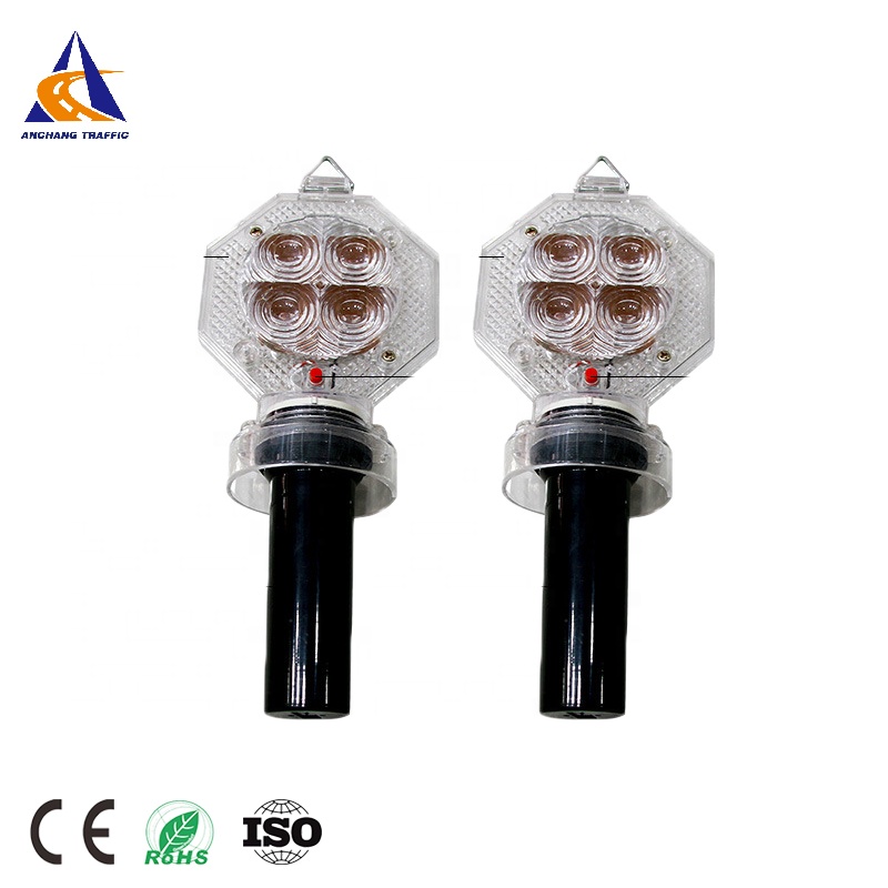 Flashing Cat Eye Light Blinker with Handle Traffic Safety Led Barricade Warning Strobe Road Cone Top Lamp