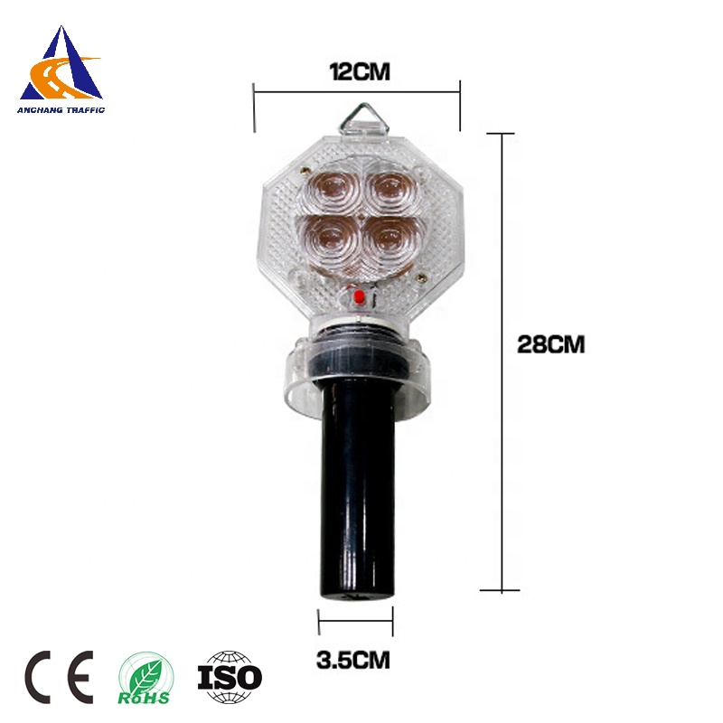 Flashing Cat Eye Light Blinker with Handle Traffic Safety Led Barricade Warning Strobe Road Cone Top Lamp