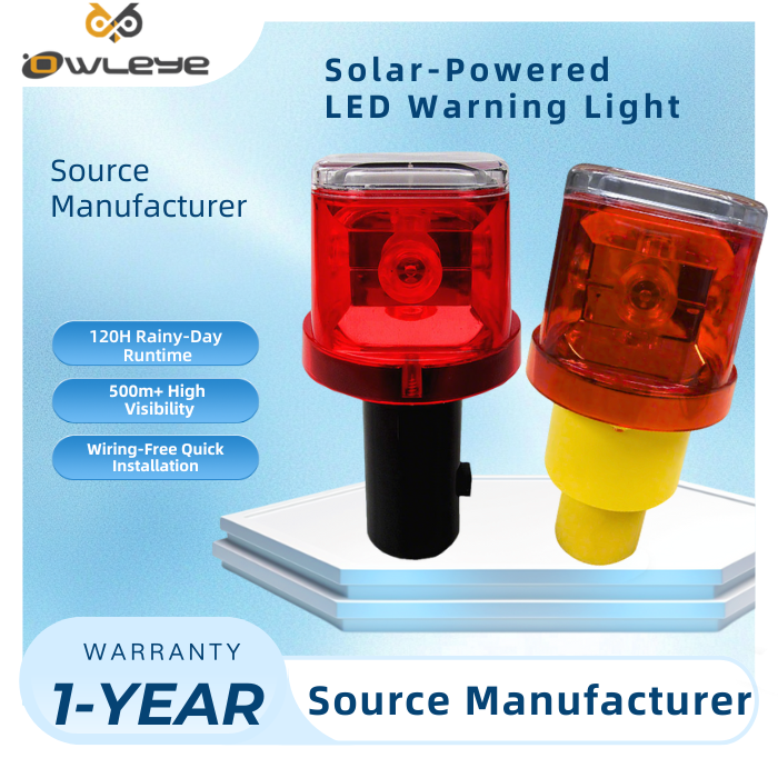 Solar Powered LED Traffic Warning Light 120H Long Runtime High Visibility Beacon Light for Construction Zone Parking Lot Safety