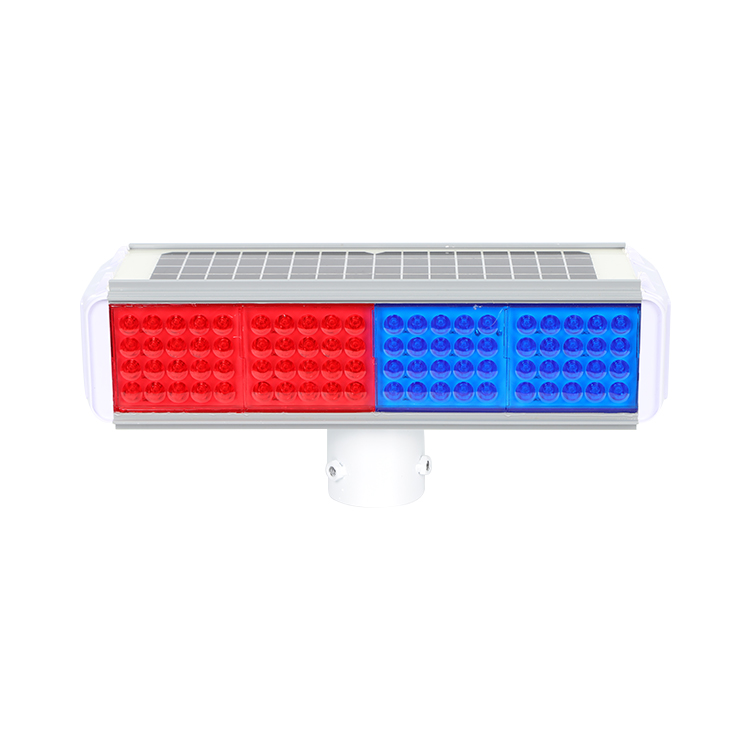 Traffic Integrated Solar Flash Warning Barricade Light LED Red Blue Flash 1000m Visibility Wind Resistance Intersections for