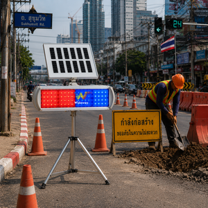 Top Quality Solar LED Red Blue Flashing Warning Light High Visibility Strobe Beacon for Highway Maintenance Safety Equipment
