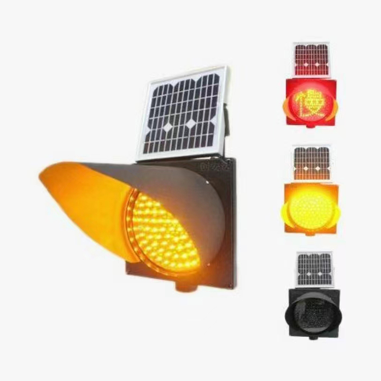 Solar Warning Light Yellow Flashing Amber Blinking LED Traffic Blinker Smart Wireless Intelligent PLC Traffic Light Controller