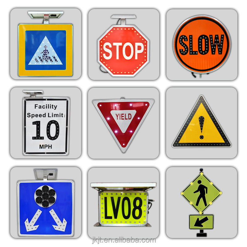 LED Solar Traffic Sign Active Illumination