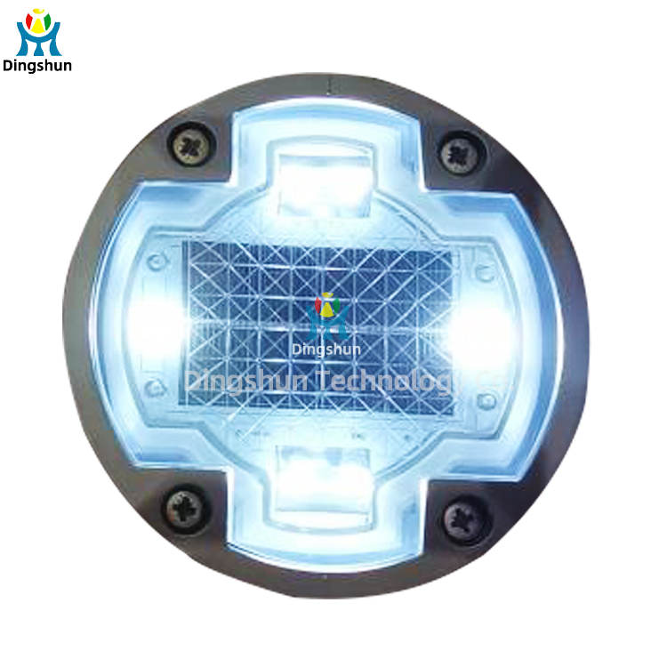 Solar-Powered Aluminum Embedded Road Studs IP68 Rated 30T Load-Bearing LED Lights Customizable Colors For Parking Lots Highways