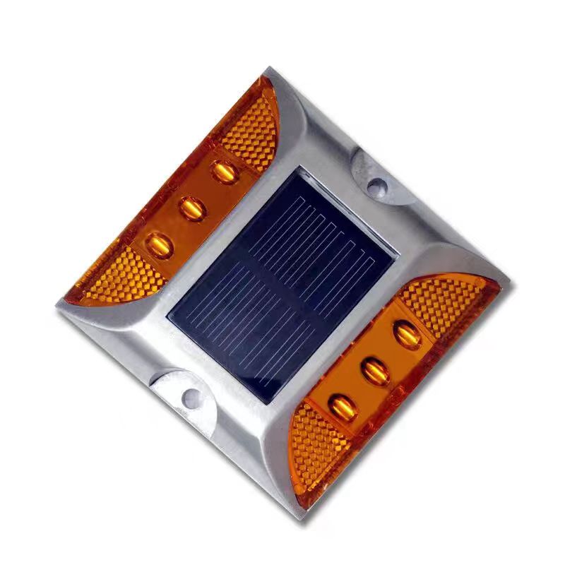 Solar Spike Road Traffic Indicator Light with High-Intensity Prism LED Aluminum Construction Flashing Warning Light