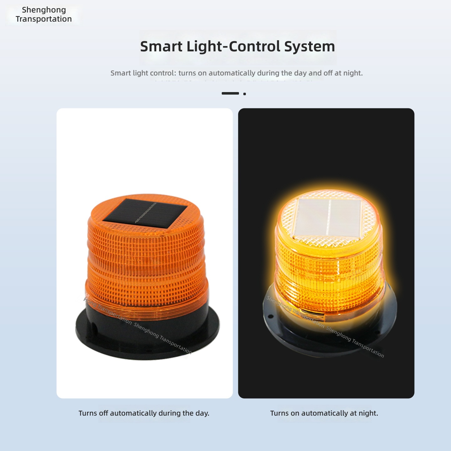 Magnetic Light-controlled Flashing Road Construction Beacon, Vehicular Traffic Safety LED Solar-powered Warning Light