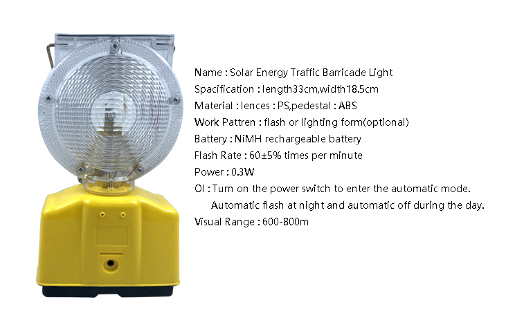 Samite Yellow and White LED Solar Traffic Road Barricade Warning Light Beacons