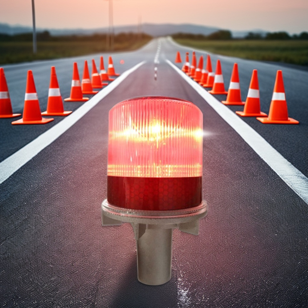 Solar LED Traffic Cone Light Blinker-Safety Warning Lamp
