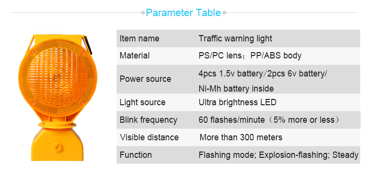 Solar Powered Road Construction Traffic Blinking Barricade Solar Warning Lights Obstacle Safety Flashing Light
