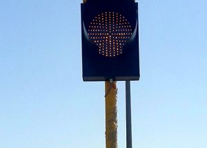 Amber blinker light for speed breakers, pedestrian crossings, and curves