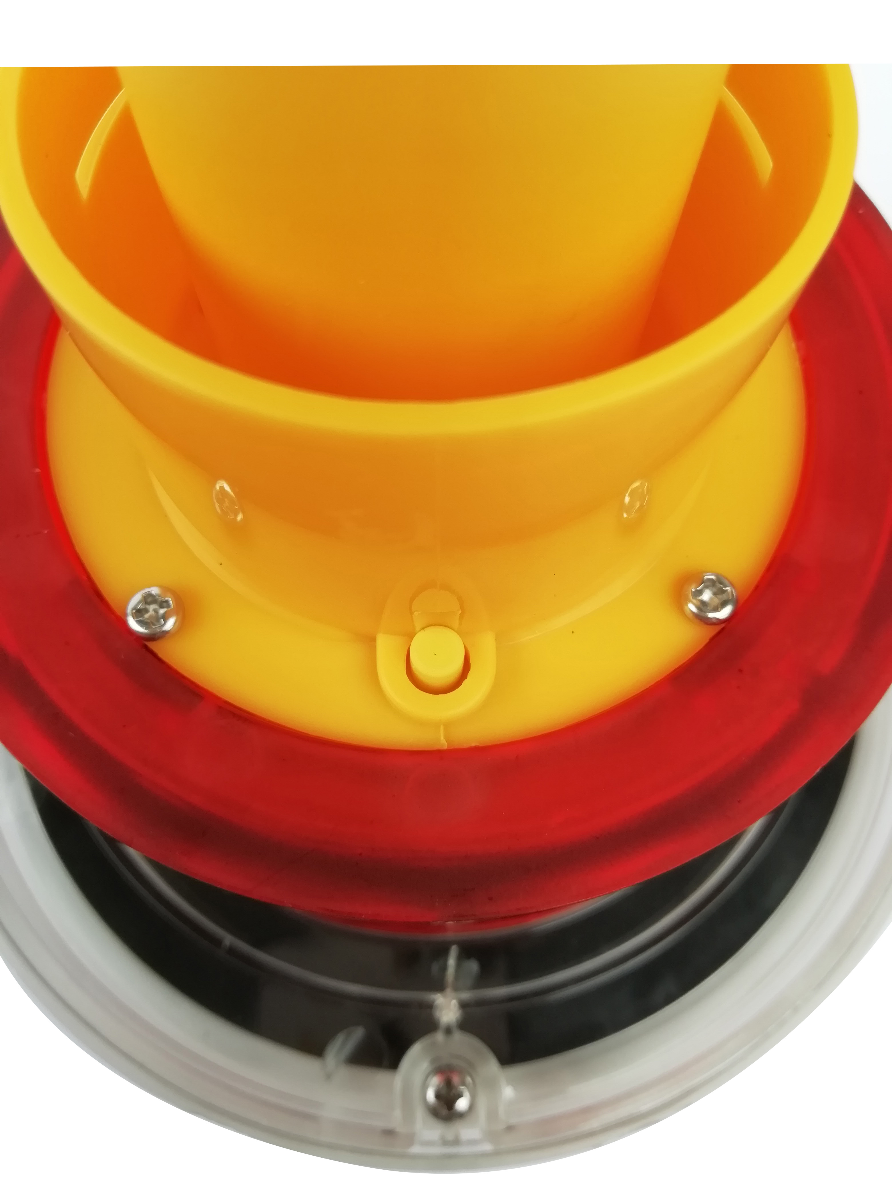 Solar Warning Traffic Light LED Yellow Traffic Signal Lamp Durable Aluminium &amp; PC Material