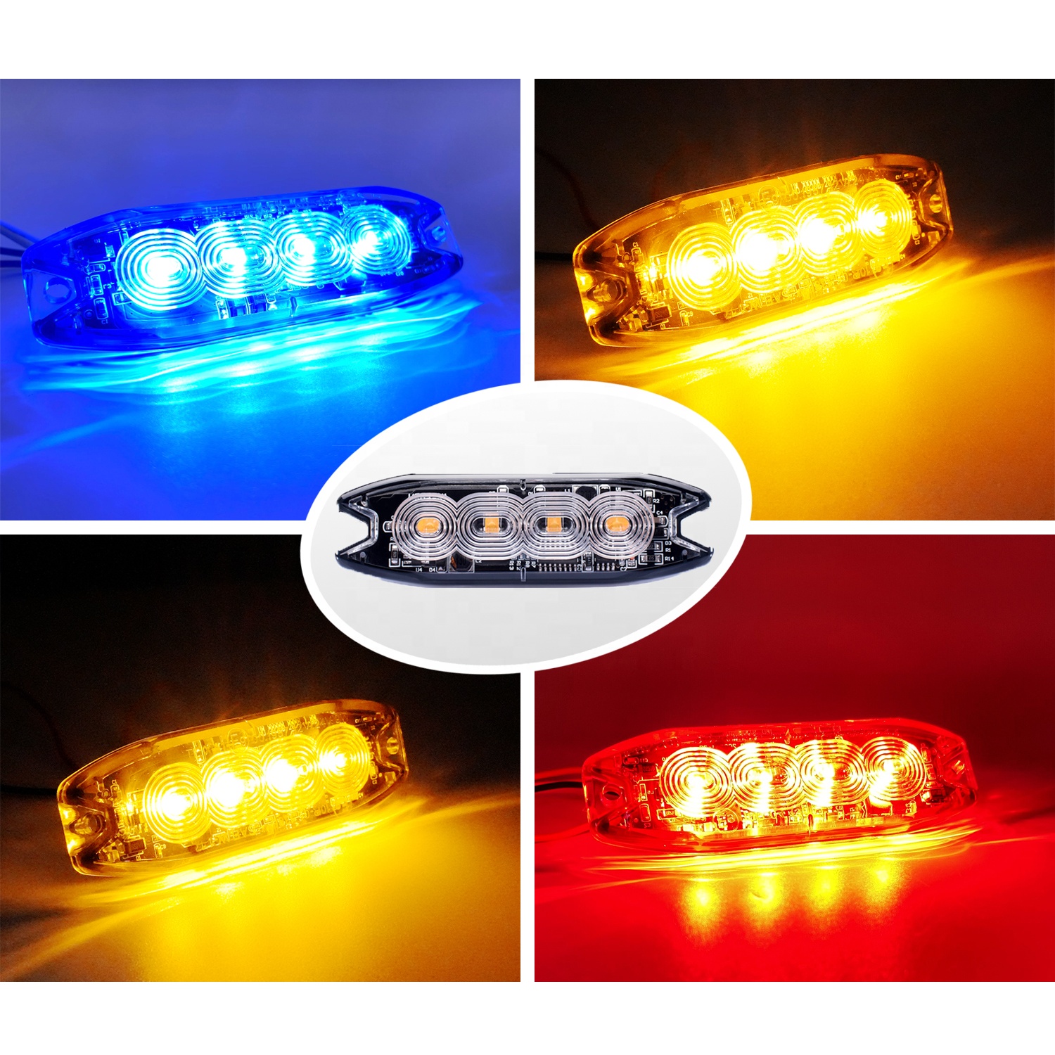 3/4/6 Led Warning Strobe Lights Deck Grille Led Strobe Flashing Lights Car Truck 12v 24v Boat Side Maker Light