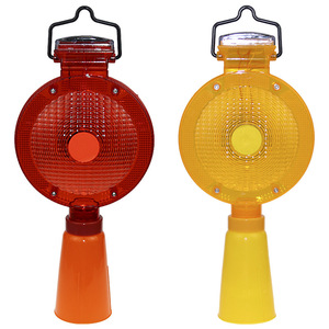 Road Safety Solar Traffic Cone LED Flashing Warning Light