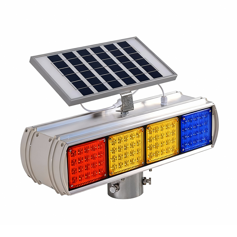 Solar Flashing Traffic Safety Double-Sided Slow Sign Warning Light Double-Sided Roadblock Strobe Light LED