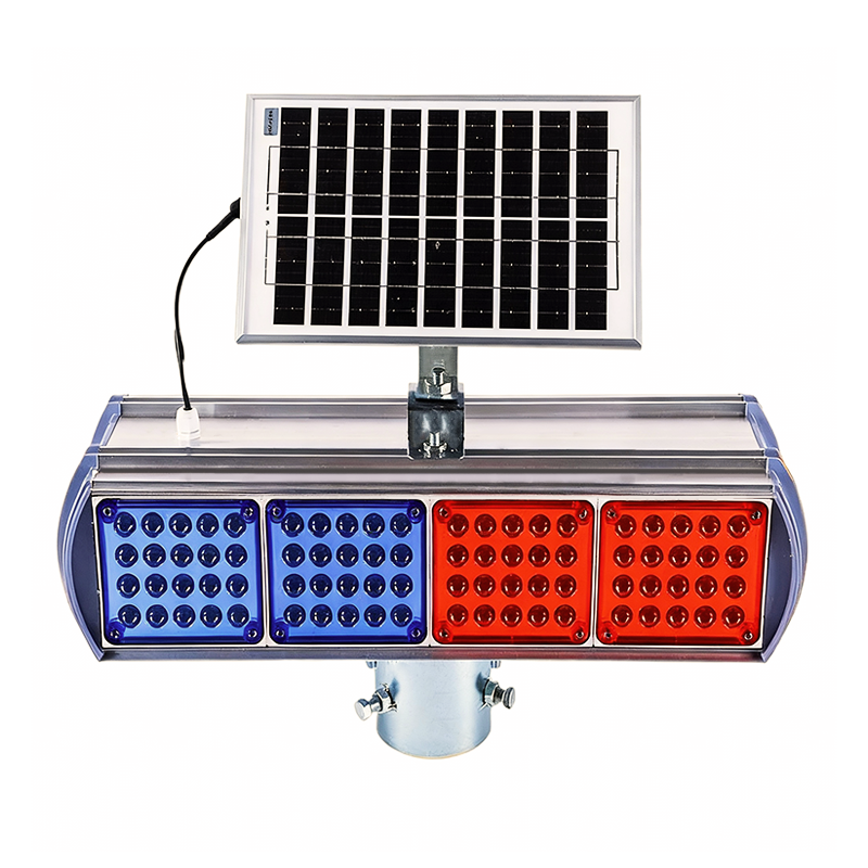 Solar Flashing Traffic Safety Double-Sided Slow Sign Warning Light Double-Sided Roadblock Strobe Light LED