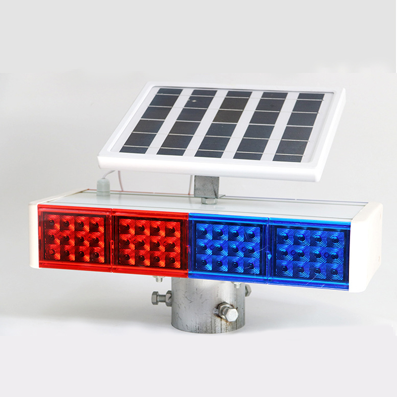 Solar Panel Warning Lights Road Safety Two-Side Red Yellow White Rapid Flashing Beacon Strobe Traffic Light PVC PU IP65