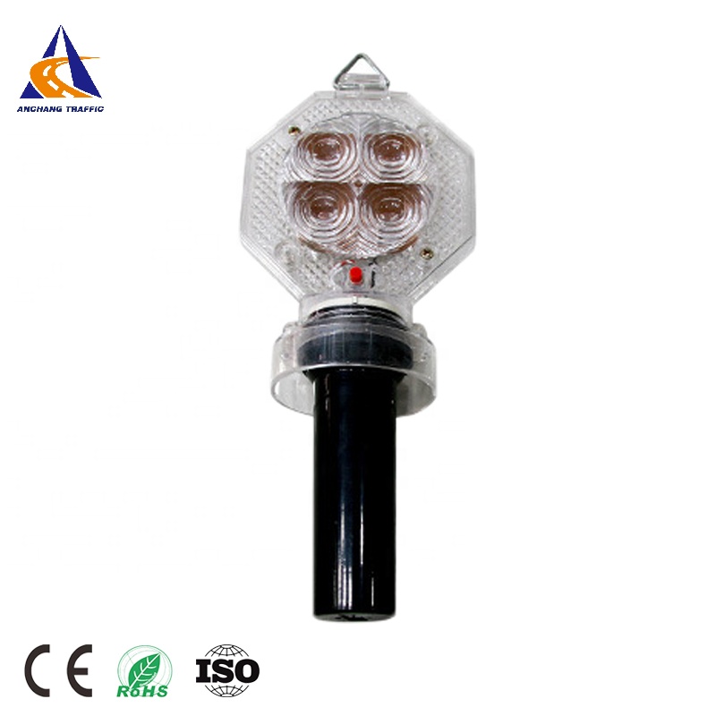 Flashing Cat Eye Light Blinker with Handle Traffic Safety Led Barricade Warning Strobe Road Cone Top Lamp