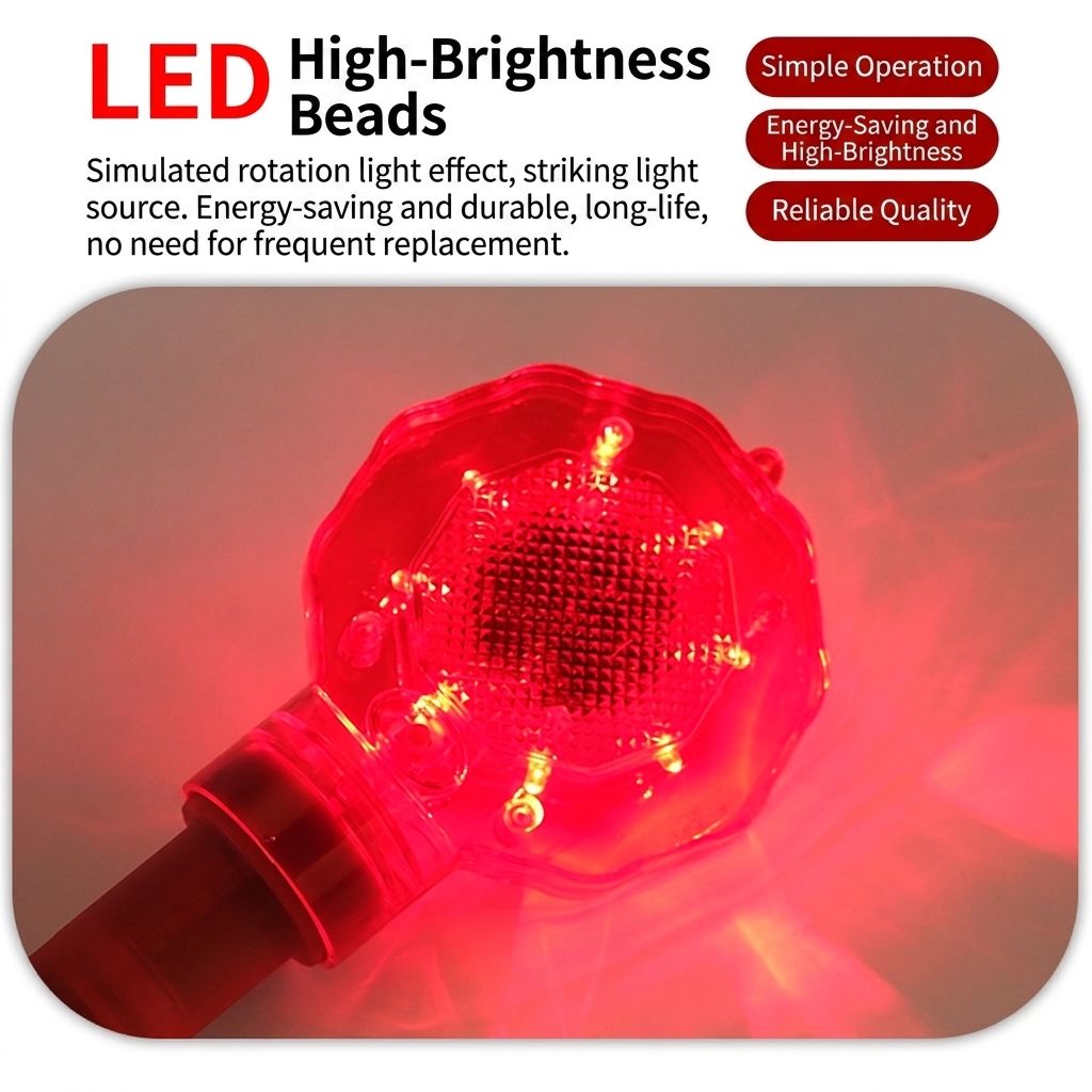 Hand Held Portable LED Red Yellow Emergency Construction Roadblock Strobe Flashing Safety Beacon Traffic Warning Light