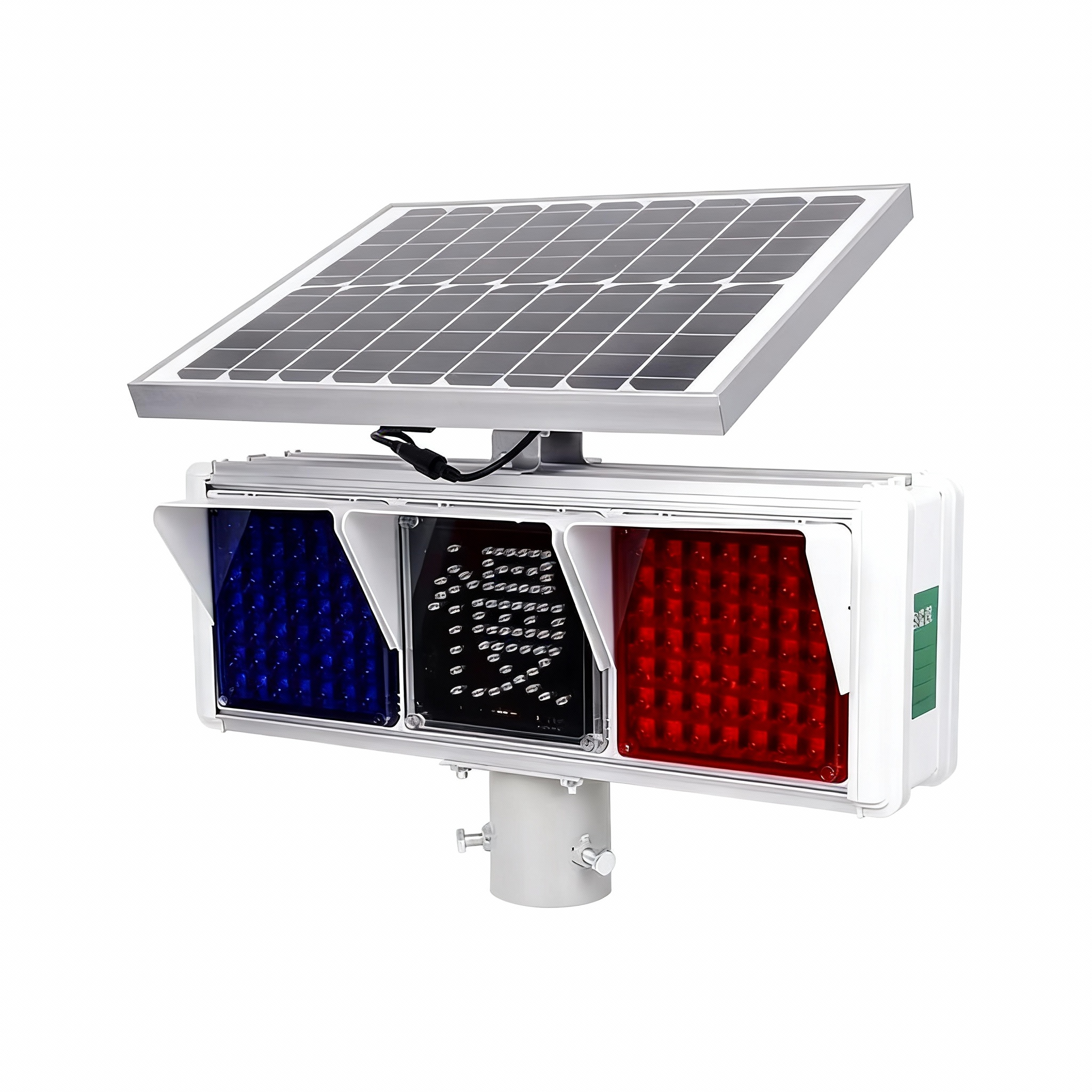 Solar Flashing Traffic Safety Double-Sided Slow Sign Warning Light Double-Sided Roadblock Strobe Light LED