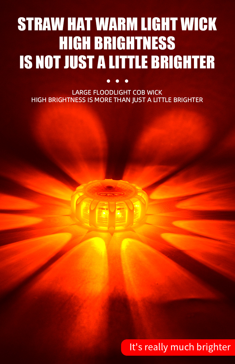 Wholesale Emergency LED Road Flare Lights with Magnetic Hook Traffic Warning Flash Patterns Product