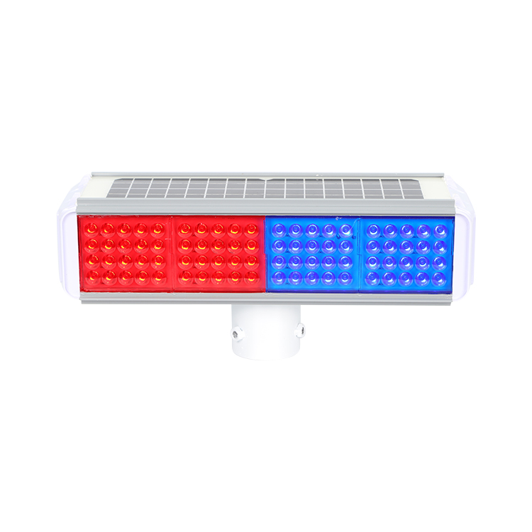 Traffic Integrated Solar Flash Warning Barricade Light LED Red Blue Flash 1000m Visibility Wind Resistance Intersections for