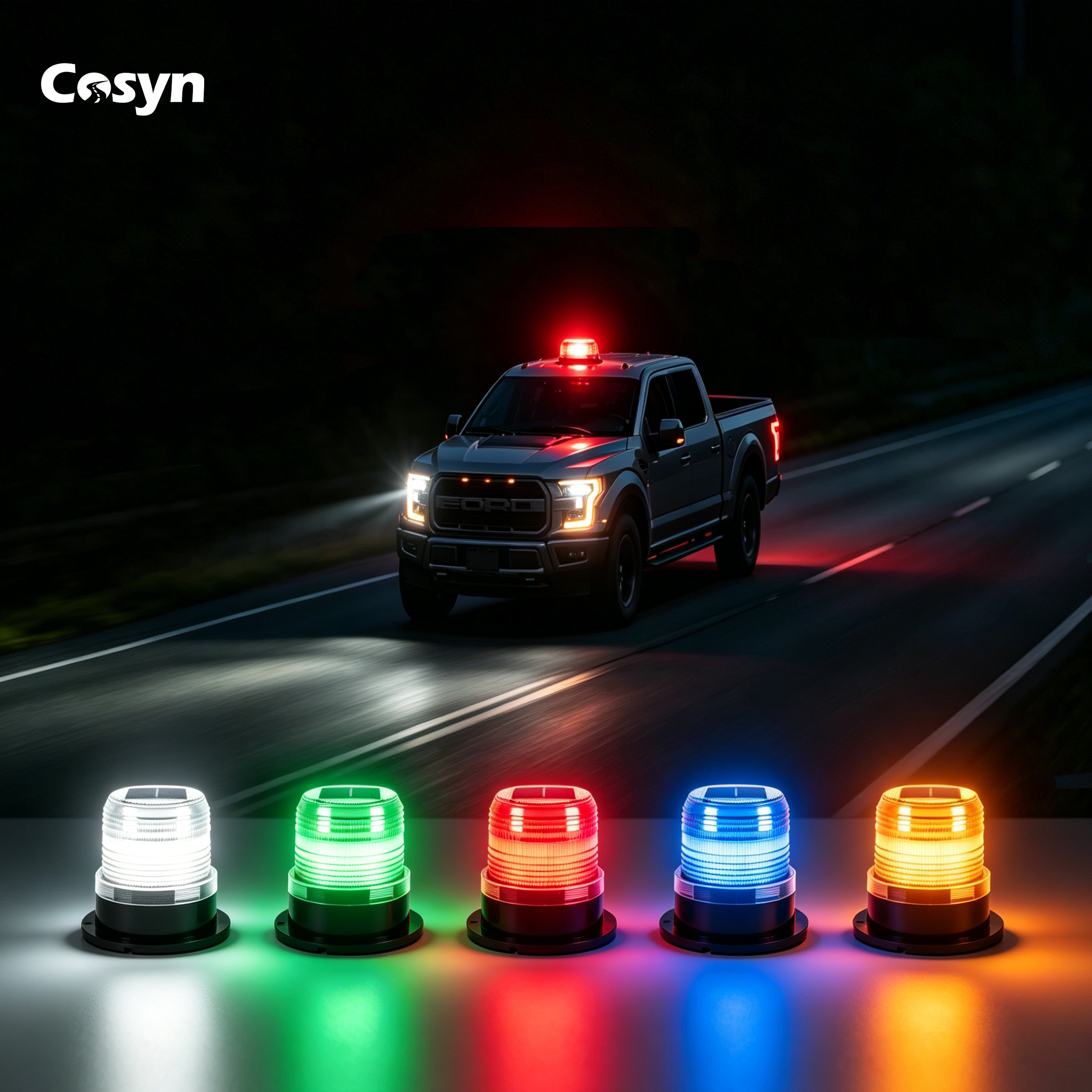 Solar Magnetic Traffic Warning LED Beacon Light Car Roof Amber LED Blinking Rotary Warning Light Waterproof Car Heading Light