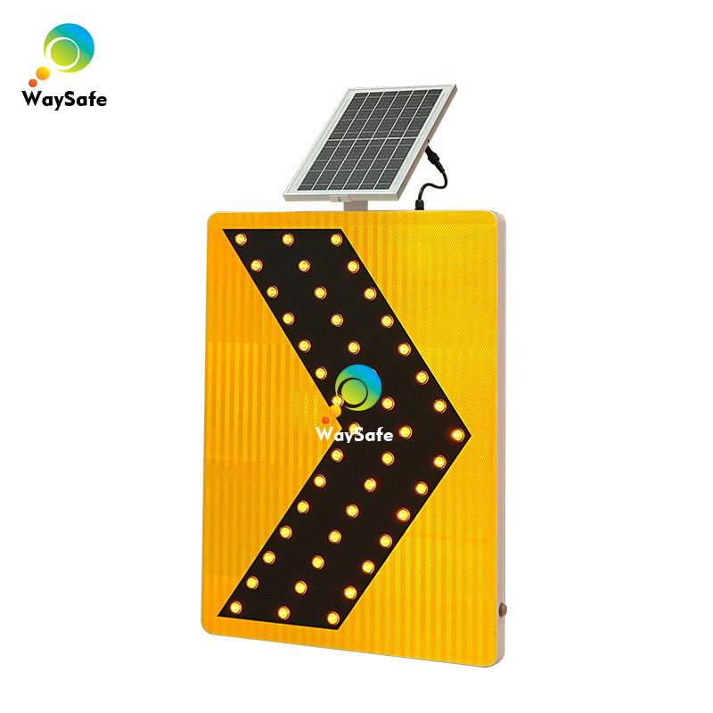 600x800mm Aluminum Herringbone V Shaped High Speed Curve Flashing Solar LED Chevron Arrow Traffic Sign Board Detachable Sides
