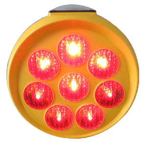 Sunflower Solar Amber Strobe LED Warning Light IP65 8 LEDs Traffic Safety Flashing Lamp
