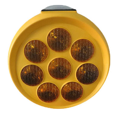 Sunflower Solar Amber Strobe LED Warning Light IP65 8 LEDs Traffic Safety Flashing Lamp for Road Construction