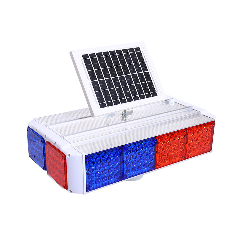 Solar Strobe Portable Light Traffic Flashing Lights Road Red Blue Led Warning Lamp