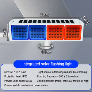 Outdoor Solar Energy LED Flashing Warning Light High Intensity Prismatic Safety Beacon