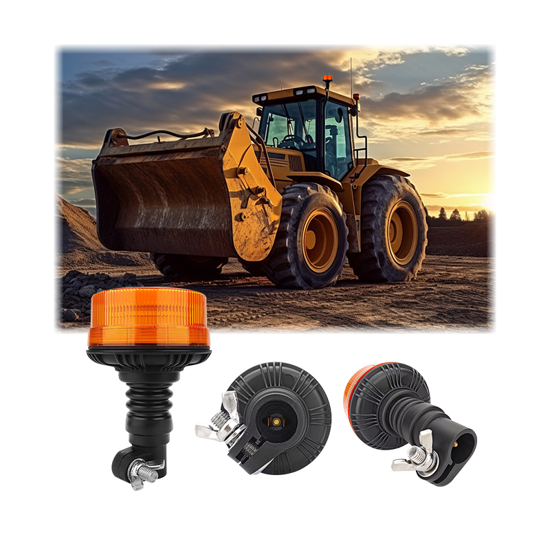 Emark Approved Waterproof Amber LED Beacon Signal Light Warning Flashing Rotating Flexible DIN Pole Tractor Light