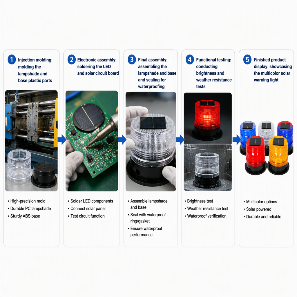 Magnetic Light-controlled Flashing Road Construction Beacon, Vehicular Traffic Safety LED Solar-powered Warning Light