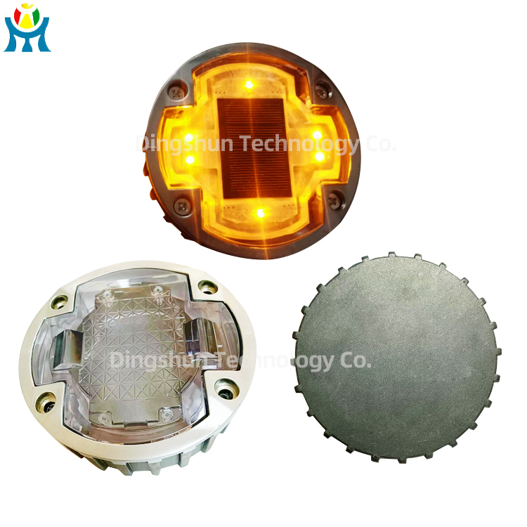 Solar-Powered Aluminum Embedded Road Studs IP68 Rated 30T Load-Bearing LED Lights Customizable Colors For Parking Lots Highways