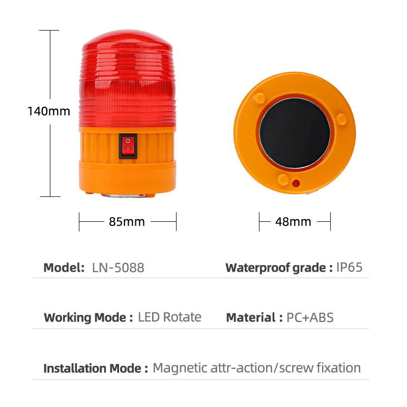 Light Magnetic Flashing Traffic Warning Light