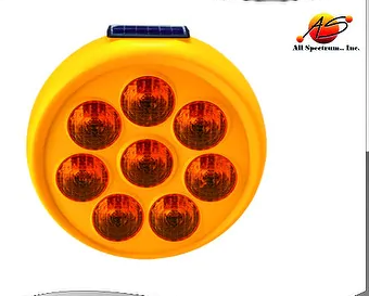Sunflower Solar Amber Strobe LED Warning Light IP65 8 LEDs Traffic Safety Flashing Lamp for Road Construction