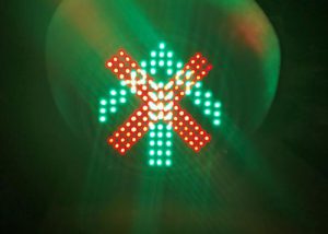 Toll Plaza Red Cross and Green Arrow Signal