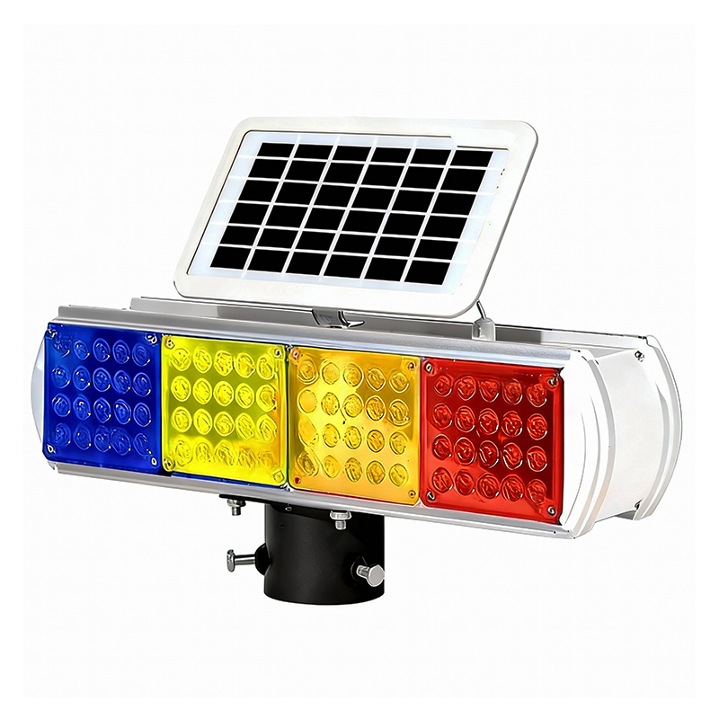Solar Flashing Traffic Safety Double-Sided Slow Sign Warning Light Double-Sided Roadblock Strobe Light LED