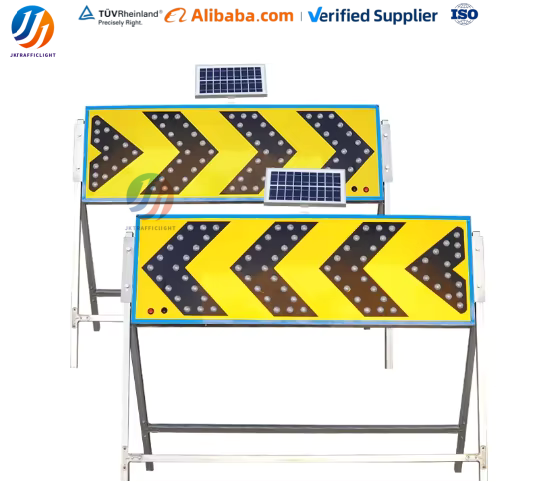 High Brightness Red LED Solar Chevron Guide Sign Road Construction Warning Traffic Sign