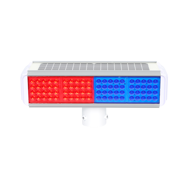 Traffic Integrated Solar Flash Warning Barricade Light LED Red Blue Flash 1000m Visibility Wind Resistance Intersections for