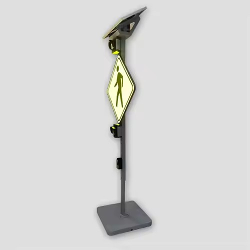 Solar Flashing USA Lighted Illumanated Led Pedestrian Traffic Road Signs Beacons Crosswalk Blinker Sign Solution