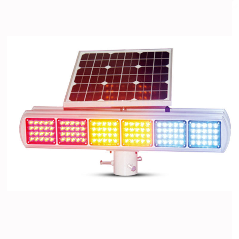 Solar Panel Warning Lights Road Safety Two-Side Red Yellow White Rapid Flashing Beacon Strobe Traffic Light PVC PU IP65