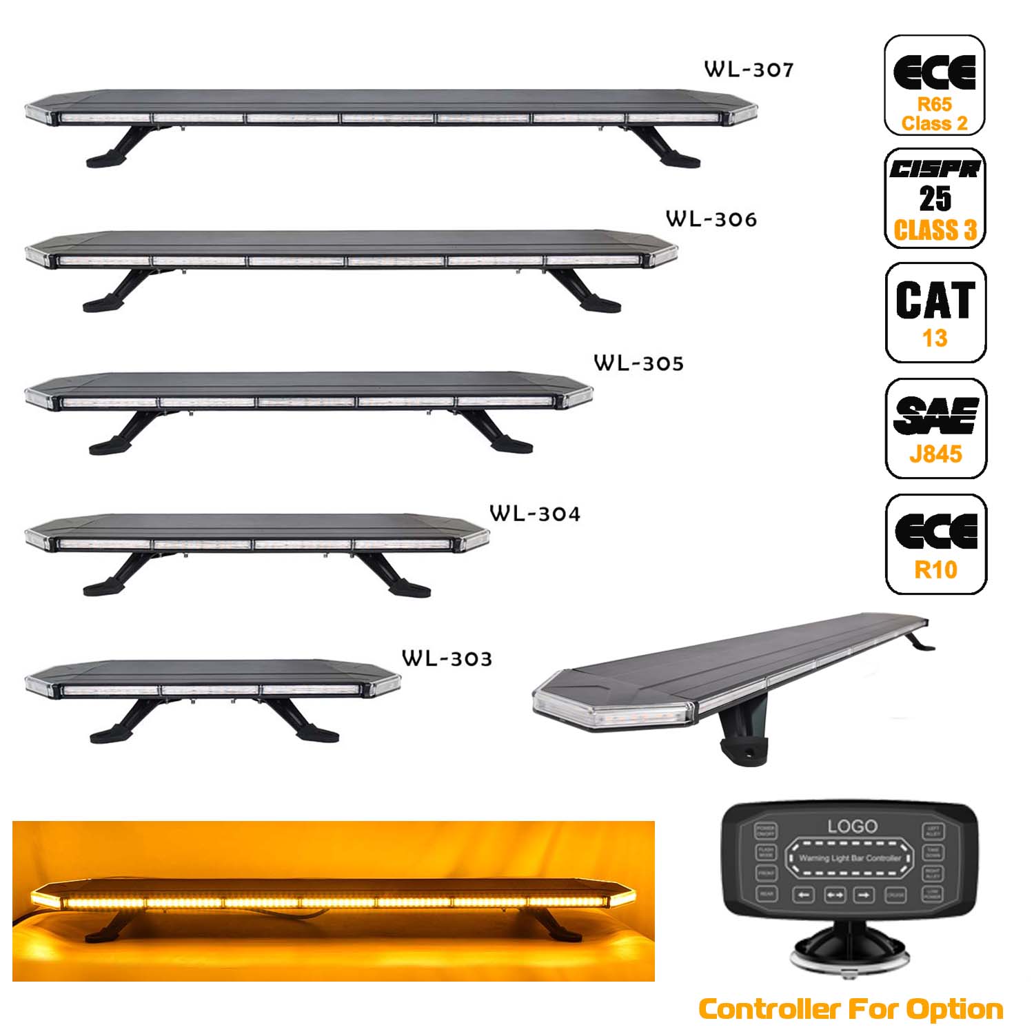Extreme Bright Intensity Construction Detachable Rooftop Low Profile Hazard Flash Light