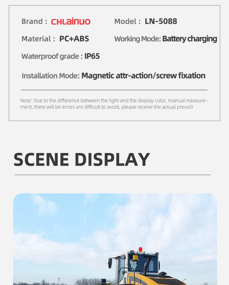 Light Magnetic Flashing Traffic Warning Light