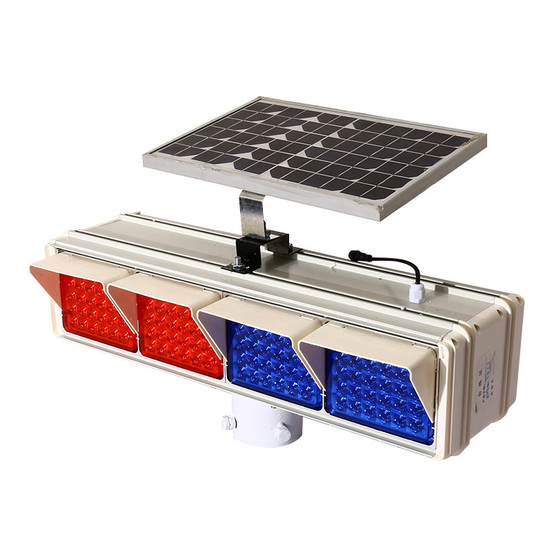 Solar Strobe Portable Light Traffic Flashing Lights Road Red Blue Led Warning Lamp