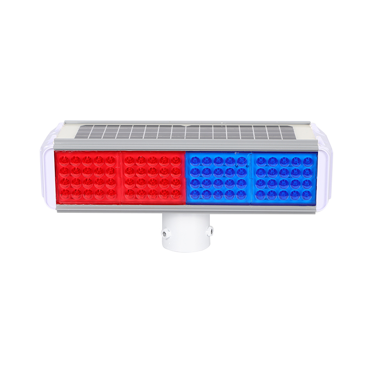 Traffic Integrated Solar Flash Warning Barricade Light LED Red Blue Flash 1000m Visibility Wind Resistance Intersections for