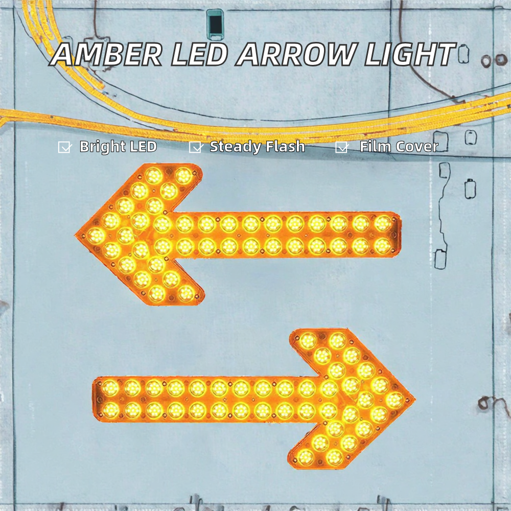 Mains Powered LED Traffic Safety Direction Amber Turn Beacon Caution Car Warning Signal Arrow Sign Strobe Light Engineer Grade