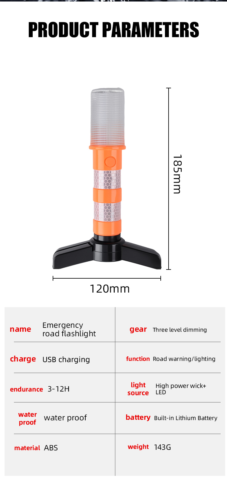 BOLI Red Green Flashing LED Traffic Safety Light with 3M Magnetic Base High Intensity Prismatic Reflective for Roadway Warning